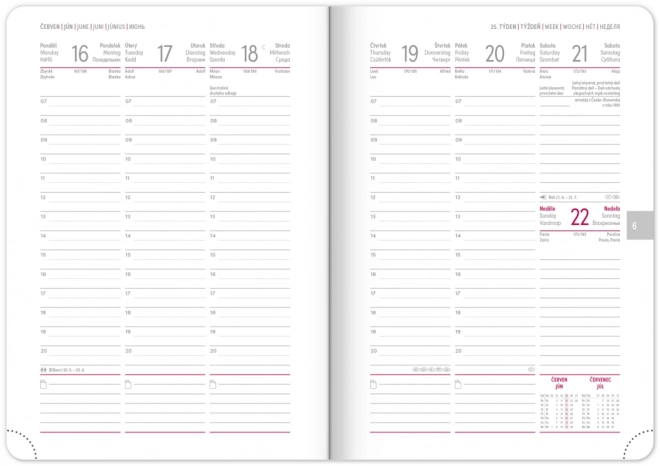 NOTIQUE Ugentlig kalender Ajax 2025, grøn, 15 x 21 cm