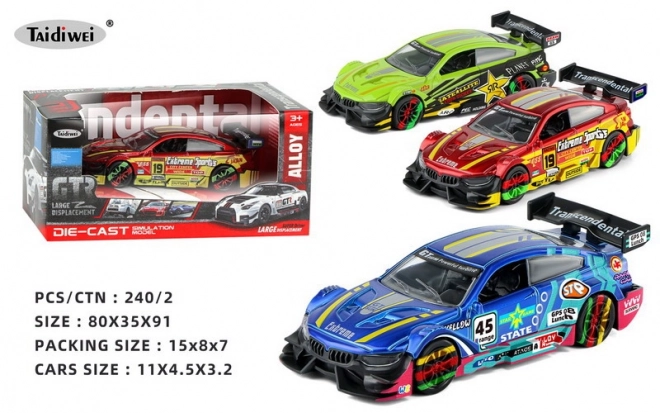 Auto racerløb metal 11 cm