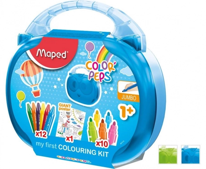 Kreativ sæt til små børn kuffert med farveblyanter Colorpeps Jumbo Maped markører