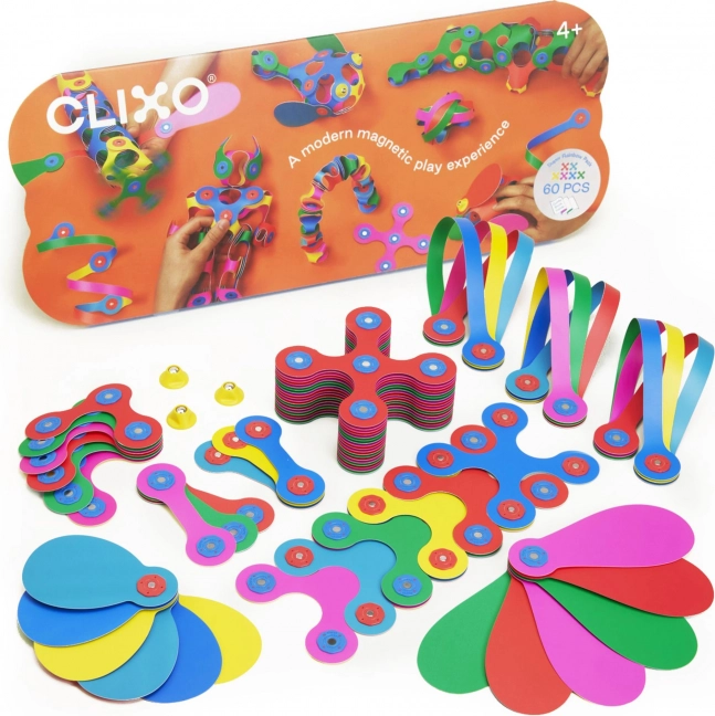 Magnetiske klodser Clixo Super Rainbow, 60 stykker