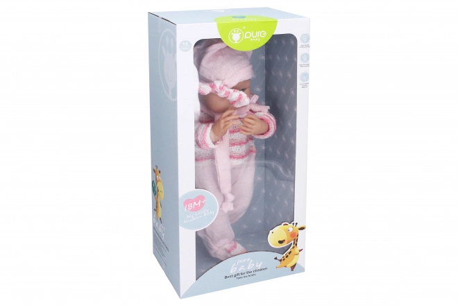 Babydukke i overall 40cm