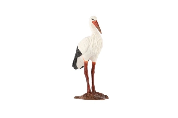 Hvid stork i plastik 9 cm i pose