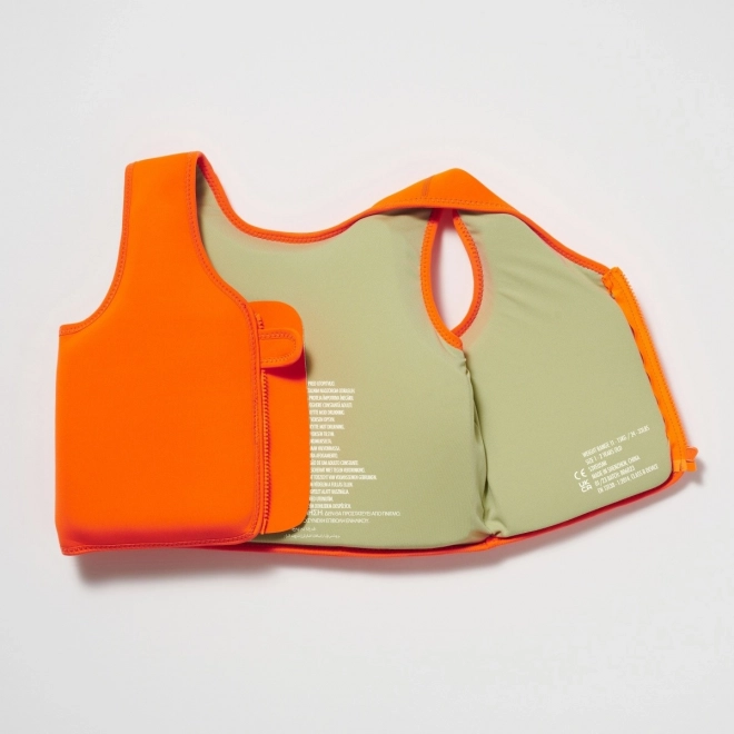 Svømmevest (3-6 år) - Sonny the Sea Creature Neon Orange