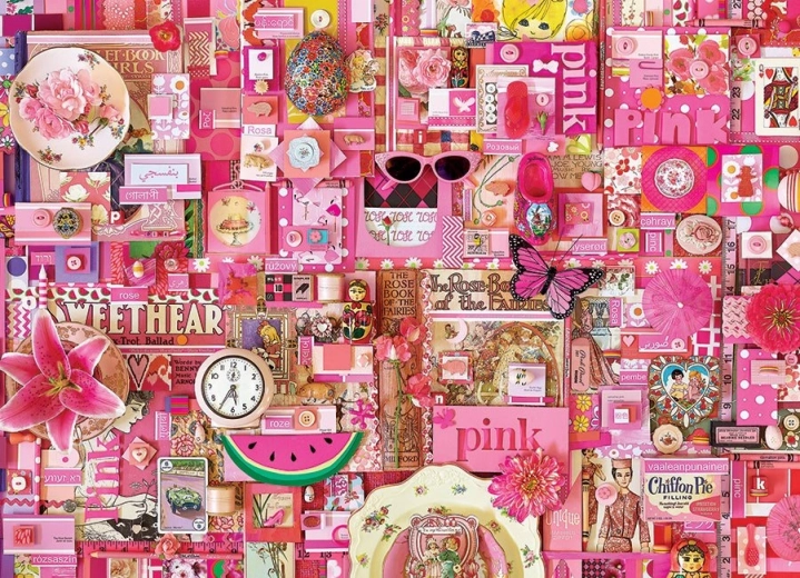 COBBLE HILL puslespil med pink motiv 1000 brikker