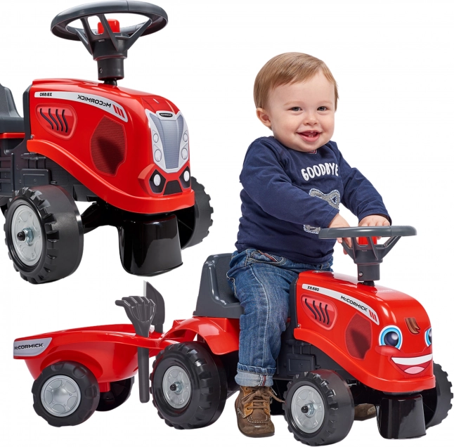 Børneløbecykel traktor McCormick med trailer