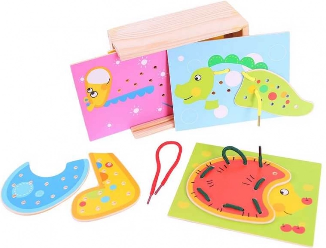Bigjigs Toys træk-dyr – træsnøresæt til børn