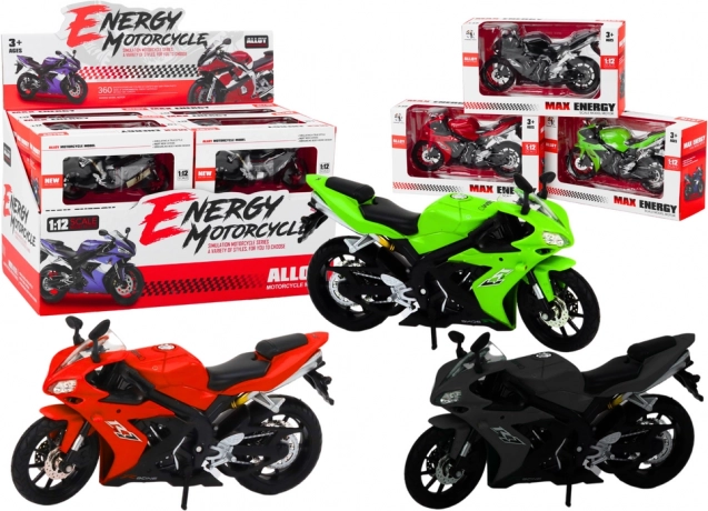 Sportsmotorcykel 1:12 – metalmodel med styrefunktion