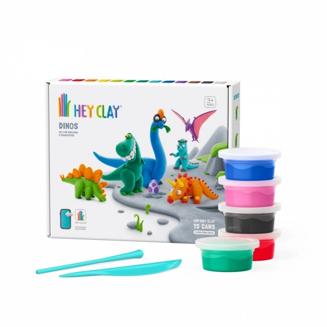 Hey Clay plastikmasse sæt Dinosaurer