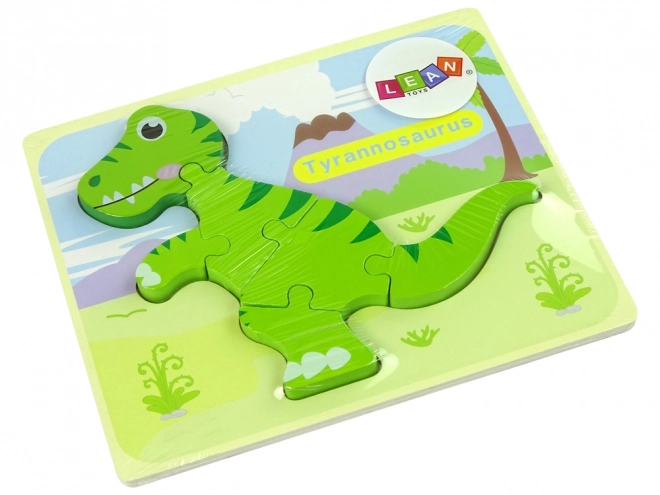 Træpuslespil Dinosaurus Isanosaurus Tyranosaurus Grøn