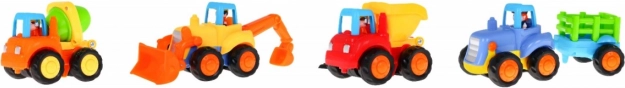 Sæt med byggemaskiner med træk