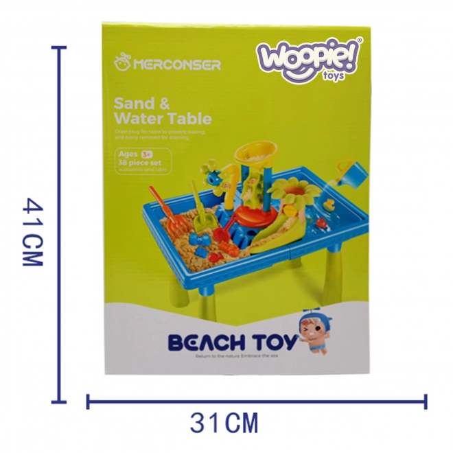 Vand- og sandbord 2i1 Palme 18 stk