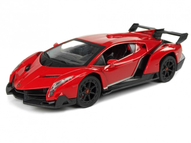 Sportsbil R/C 1:24 Lamborghini Veneno Rød 2.4 G Lys