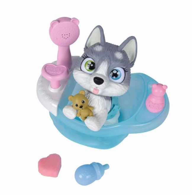 Hvalpe Husky Pamper Petz i badekar