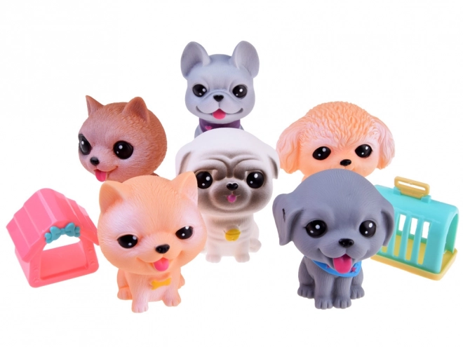 Sæt af gummi hundefigurer