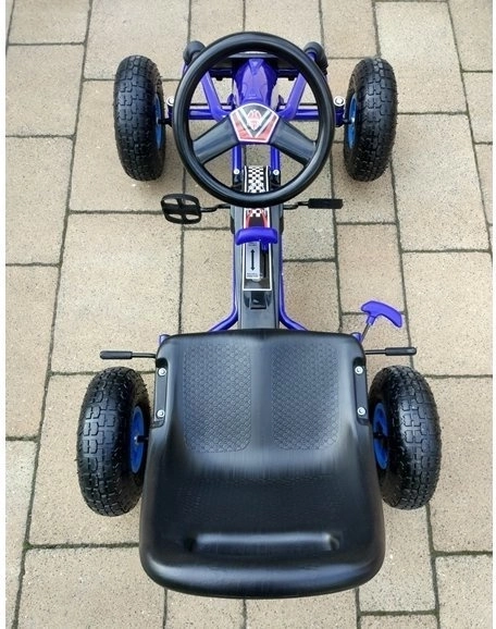 Pedaldrevet gokart med luftdæk + Oppustelige dæk + Justerbart sæde – Blå