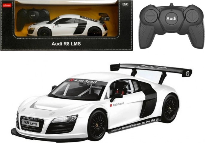 RC-bil 1:18 Audi R8 LMS hvid