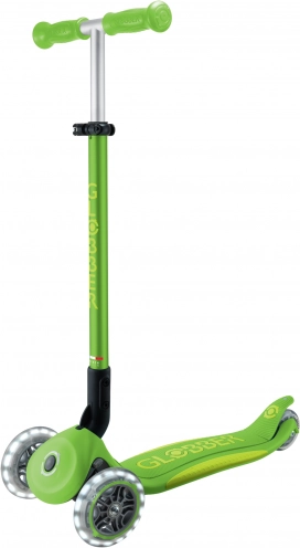 børne-trehjulet løbehjul GLOBBER Primo Foldable Plus Lights v2 apple green