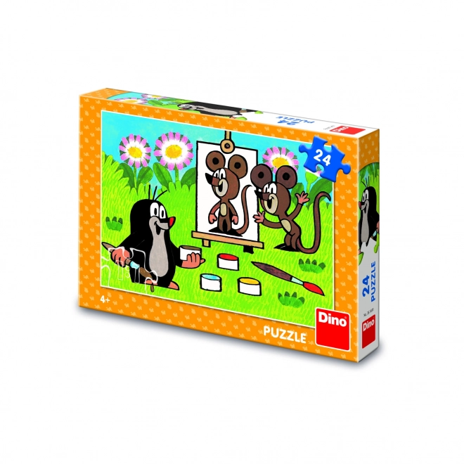 Puslespil Krtek maleren 26x18cm 24stk i kassen 27x19x4cm