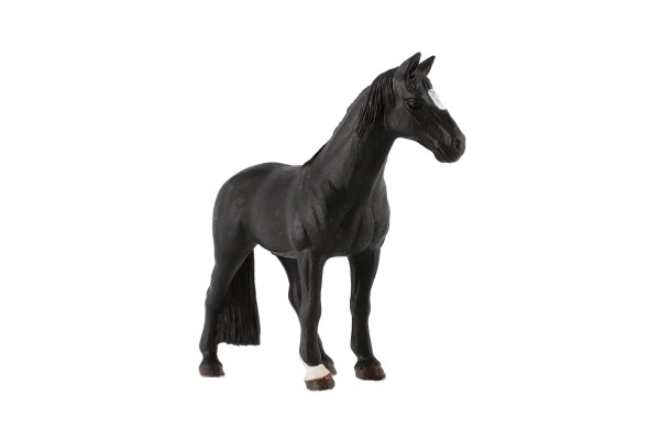 Husdomestreret sort hest zooted plast 13 cm i pose