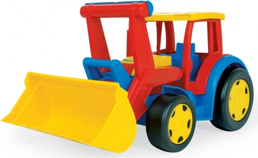 Gigant børnetraktor med læsser rød-gul 60 cm