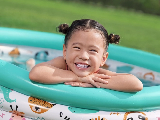Bestway børneopblæselig pool Safari dyr