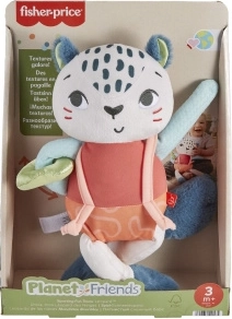 Fisher-Price Planet Friends plysbaby panter – sanselegetøj til spædbørn