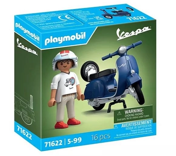 Sæt med figurer Playmobil Vespa 150 Sprint Veloce 1969 blå
