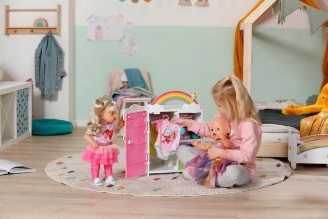 Regnbuegarderobeskab til BABY born-dukker