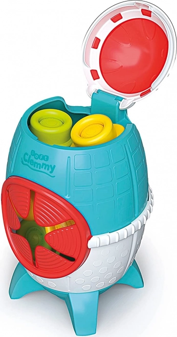 CLEMENTONI SOFT CLEMMY Boks Rumraket med 5 klodser
