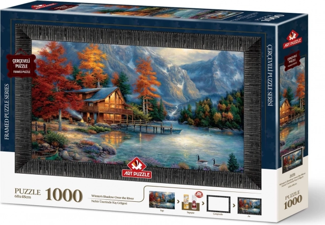 ART PUZZLE Puslespil med ramme og lim 3i1 1000 brikker – Skygge over floden