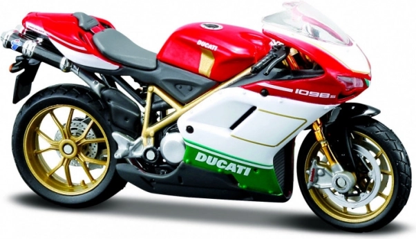 Ducati 1098S motorcykelmodel med stander 1/18