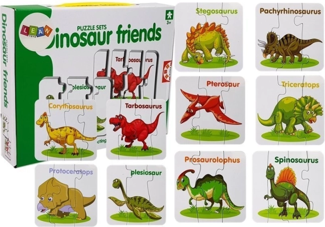 uddannelsespuslespil dinosaurer – 10 par på engelsk