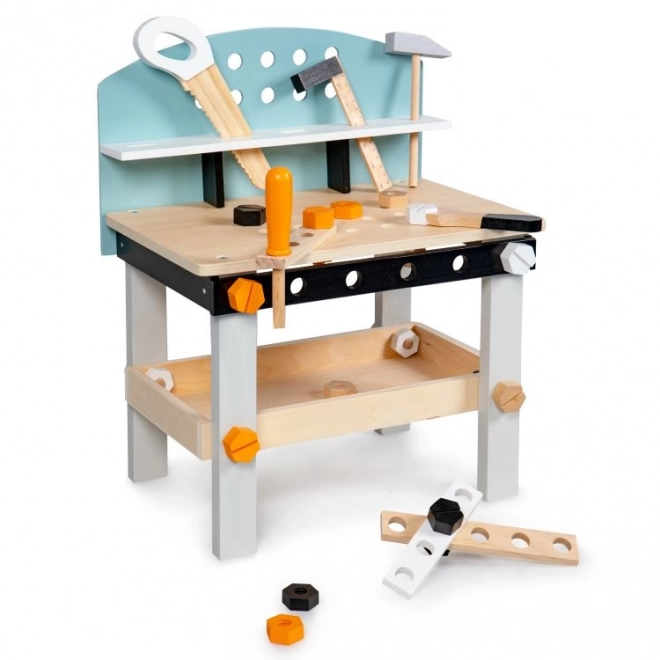 Træbørnearbejdsbord med værktøj ECOTOYS