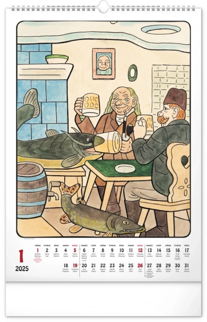 Vægkalender Josef Lada 2025, 33 × 46 cm