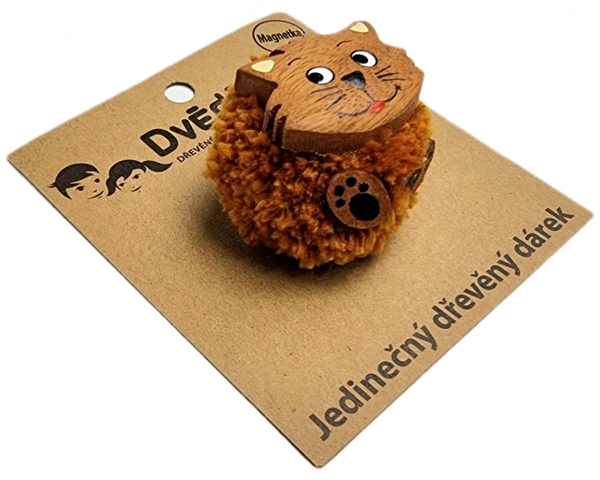Dvětětiti Træ magnet stor pompom Kat