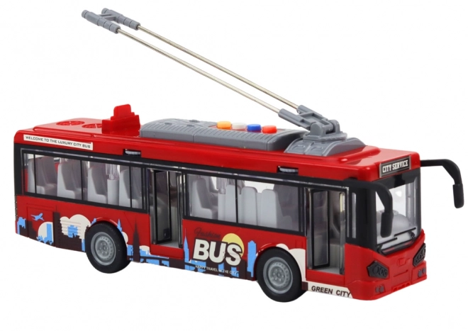 Trolleybus 1:16 Lys Lyd Kørsel Rød