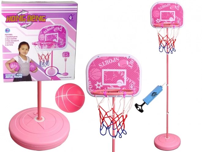 Pink basketballsæt til børn 170 cm