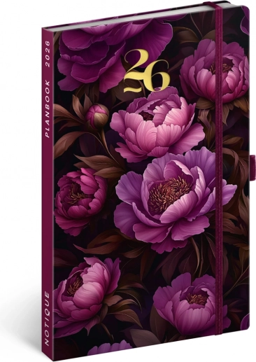 Dagbog og notesbog NOTIQUE Planbook Lilla blomster 2026