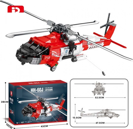 Byggesæt af klodser – redningshelikopter HH-60J Jayhawk 1137 dele
