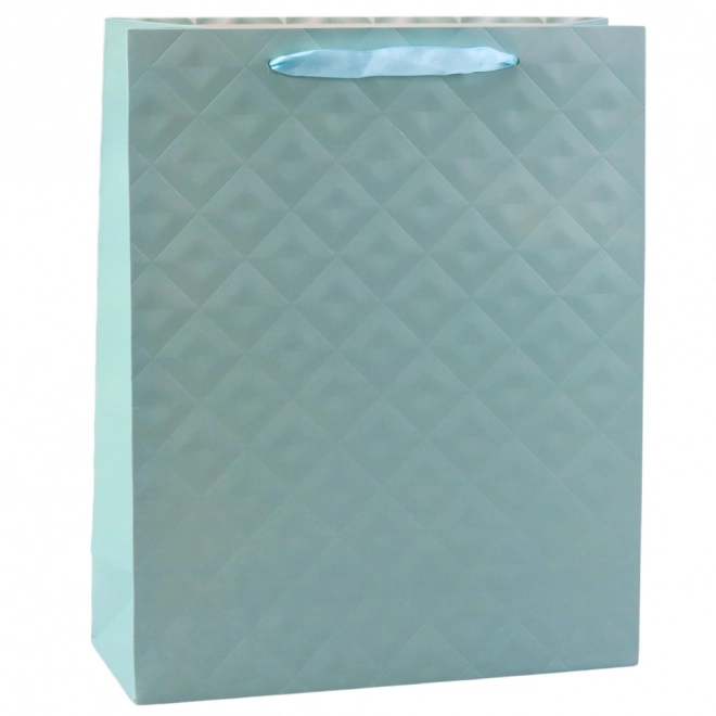 Gavepose med præget mønster blå turkis 32 x 26 x 10 cm