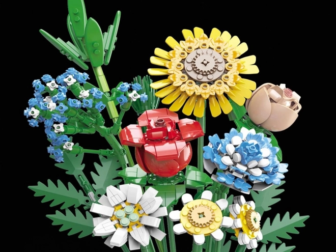 Teknisk byggesæt Engblomster med vase 618 stykker