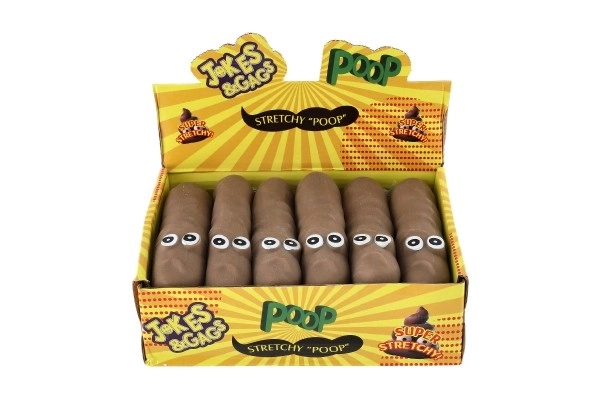 Antistress pølse 14cm elastisk formbar i pose 12stk i kasse