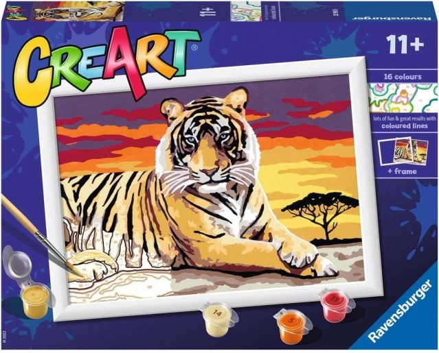 Maling efter tal Majestætisk Tiger 24x18 cm