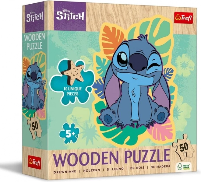Træpuslespil med 50 brikker Lilo & Stitch