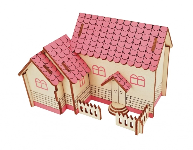 Woodcraft Træ 3D puslespil Lilla Hus