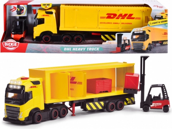 Lastbil med trailer DHL 35 cm fra Dickie Toys