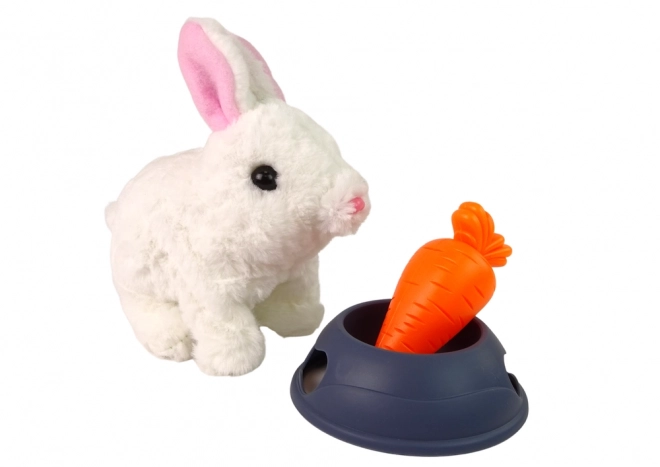 Interaktiv kanin Bunny Rabbit Hvid Gulerod Skål Maskot