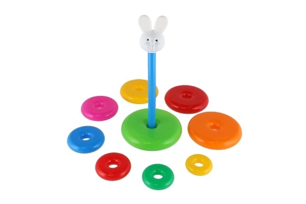 Stabelpyramide med ringe plast 28 cm ass. 2 typer i net 12m+