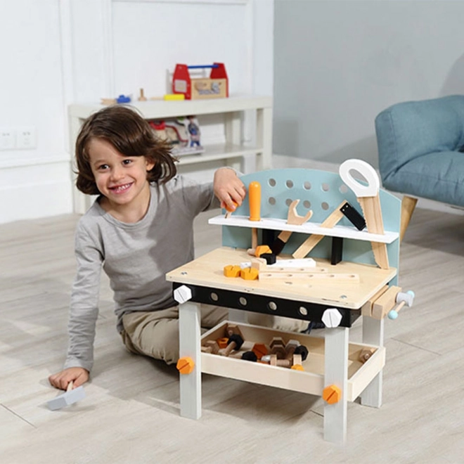 Træbørnearbejdsbord med værktøj ECOTOYS