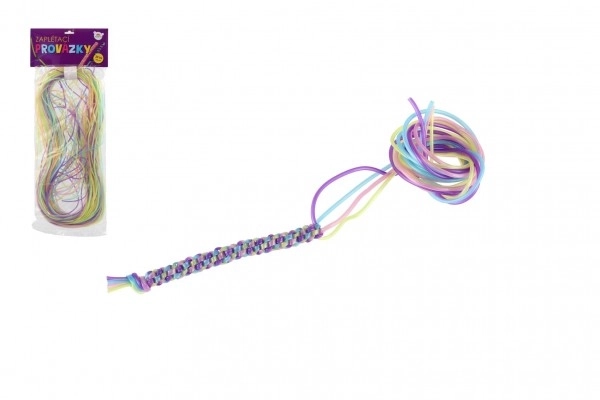 Farverige flettede snore - 100cm 35 stk
